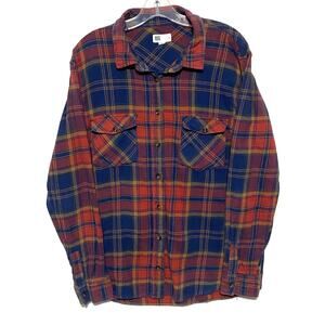 RSQ Collective 2 Pocket Button Plaid Flannel Shirt Womens L Lumberjack Gorpcore